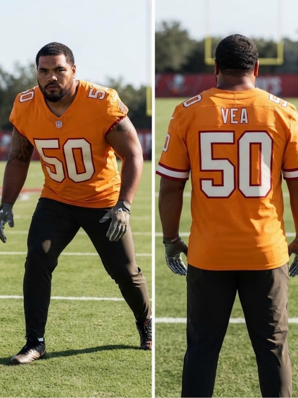 Nike Tampa Bay Buccaneers Vita Vea #50 Orange Limited Jersey Men's XL NWT $175